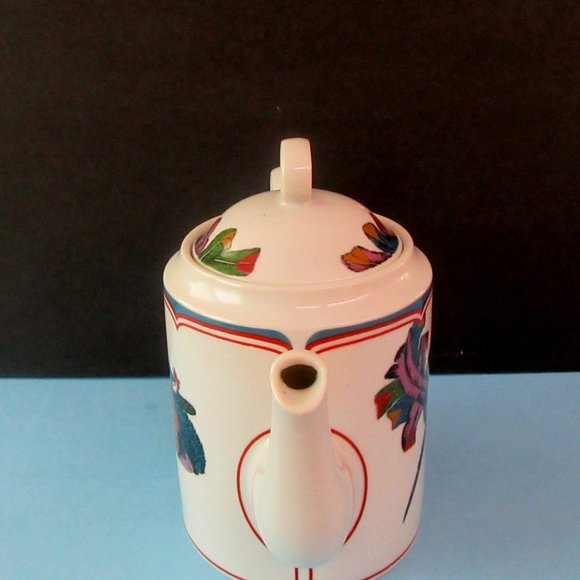 GEORGES BRIARD Oriental Peacock coffee or tea pot with lid - signed - vintage - Picture 3 of 11